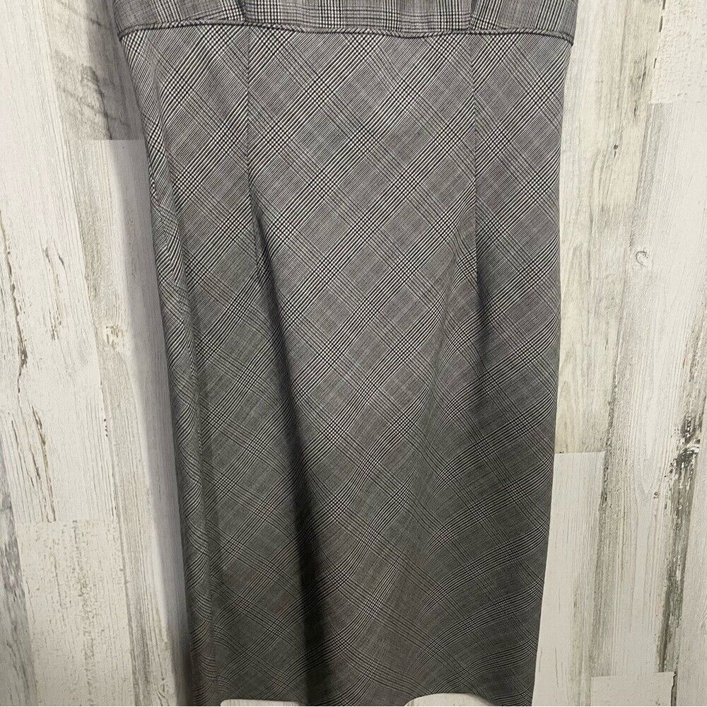 Ann Taylor Vintage SleevelessV Neck Micro Houndstooth Wool Dress Gray‎ size 2 - Picture 4 of 8